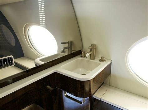 Inside private jet bathroom