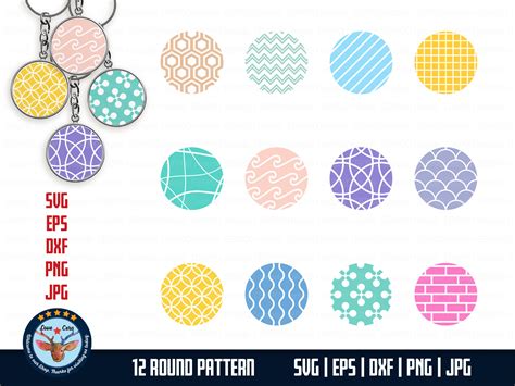 Keychain Monogram Round Pattern Svg Graphic by Feelplus Creator ...