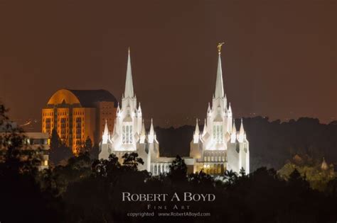 San Diego Temple Night View. Robert A. Boyd Fine Art and LDS Temples