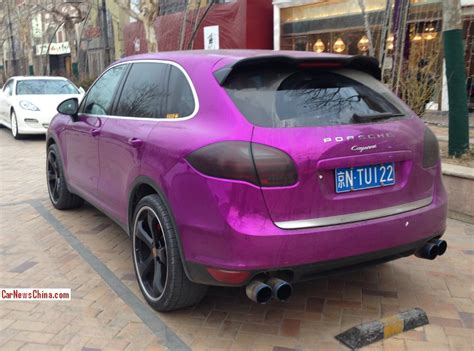 Porsche Cayenne is shiny purple in China - CarNewsChina.com