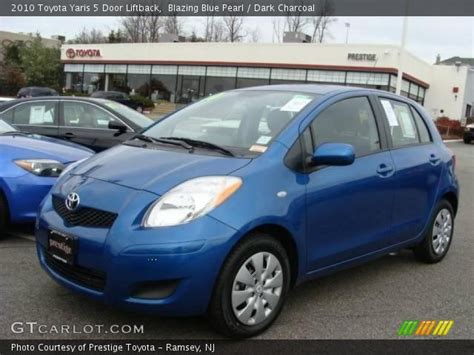 Blazing Blue Pearl - 2010 Toyota Yaris 5 Door Liftback - Dark Charcoal ...