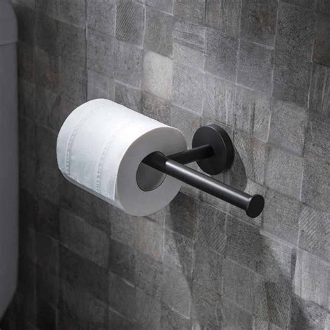 Circular Double Toilet Paper Holder Matte Black | Surprise Granite