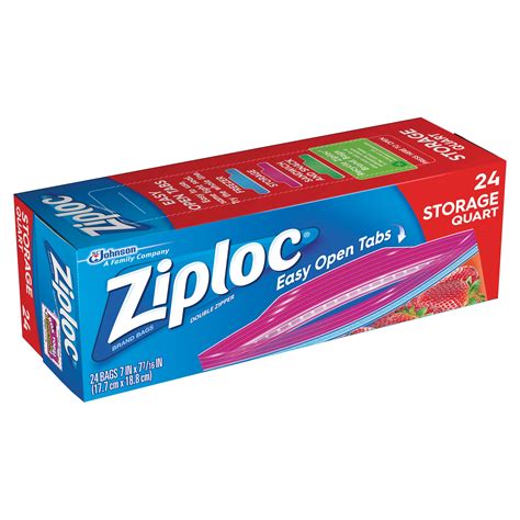 Ziploc Storage Bags Quart Count