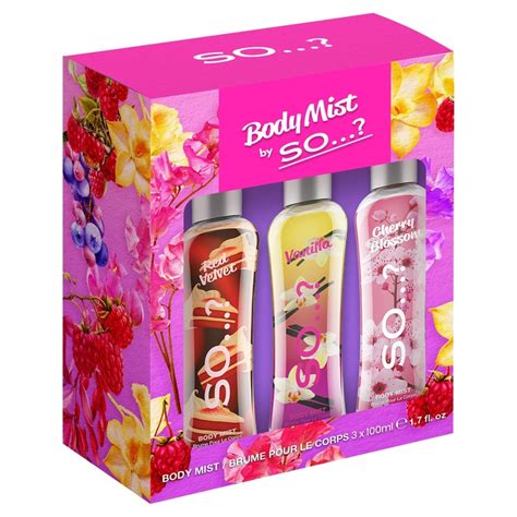 SO...? Body Mist 3 x 100ml Set - Tesco Groceries