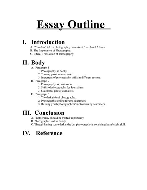 Thesis Outline Template