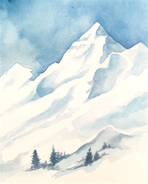 Day 81: 100 Days of 10 Minute Art, Learning to paint a snowy mountain ...