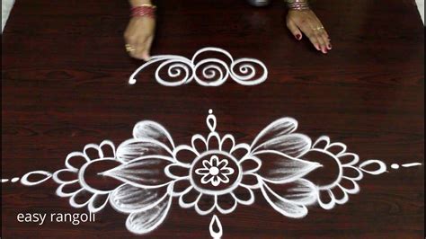 simple freehand side & border rangoli designs with out dots * easy ...