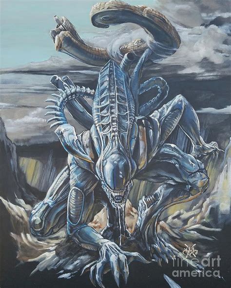 Alien Xenomorph Painting by Tyler Haddox