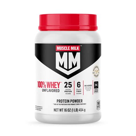 Buy Muscle Milk 100% Whey Protein Powder Blend, Unflavored, 25g Protein ...