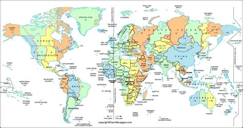 World Time Zone Map Printable in High Resolution with Names