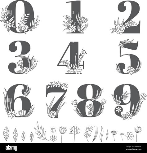 Images Alphabet Alphabet And Numbers Floral Font Floral Poster | The ...