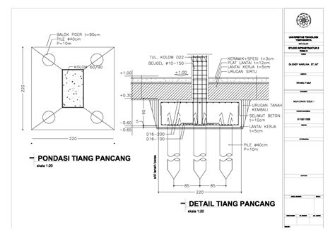 Gambar Detail Pondasi Tiang Pancangdwg Kotakcad | Porn Sex Picture