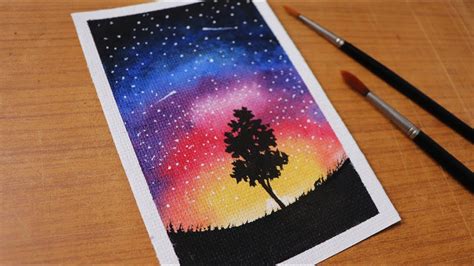 night sky watercolor painting easy - Climax Webcast Photogallery