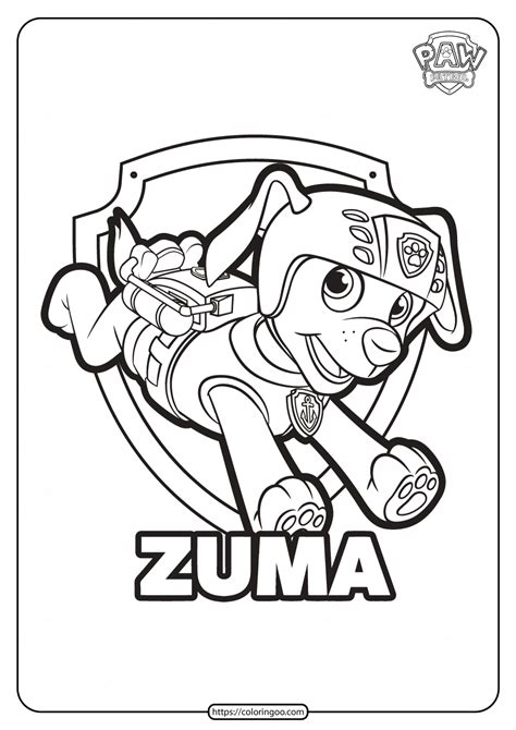 Free Printable Paw Patrol Zuma Coloring Pages. High quality free ...