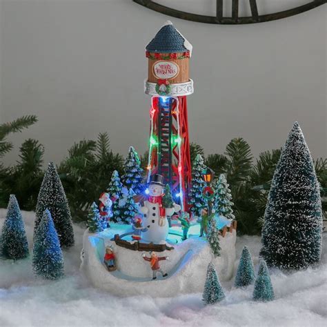 Carole Towne Christmas Village Water Tower Lighted Musical Village ...