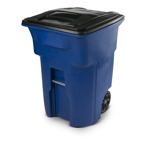 Toter 96-Gallon Blue Plastic Wheeled Trash Can with Lid at Lowes.com