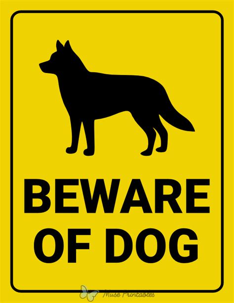 Printable Beware of Dog Sign