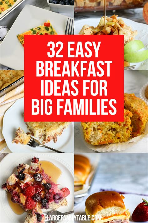 32 Easy Breakfast Ideas for Big Families - Large Family Table