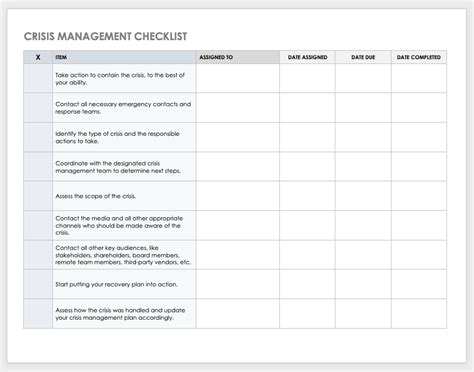 Crisis Management Plan Template Free