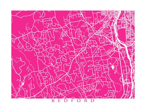 Bedford NH Map Print New Hampshire Poster - Etsy