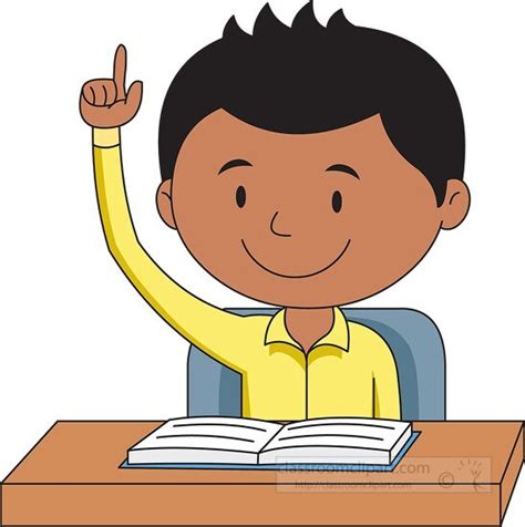 School Clipart-male student raising hand front side pose clipart