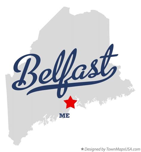 Map of Belfast, ME, Maine