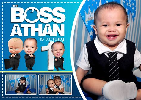 Baby Boss Athan Birthday Backdrop | Baby birthday party boy, Baby ...