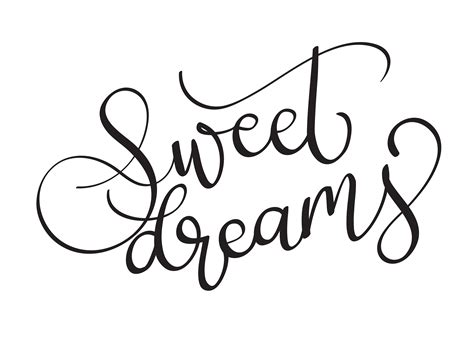 sweet dreams vector text on white background. Calligraphy lettering ...