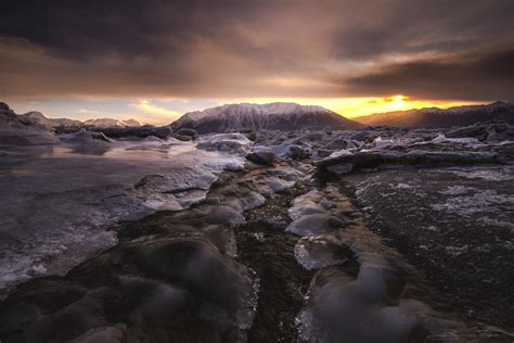 The surface of Europa, moon of Jupiter (or...maybe Turnagain Arm, AK ...