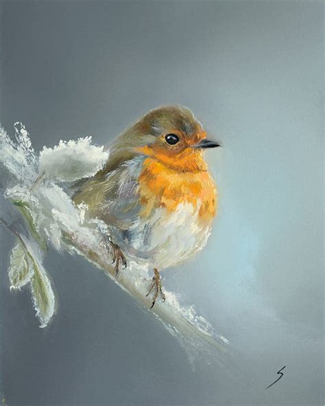 Robin Bird Oil Painting GICLEE Art Print Perfect Gift. - Etsy