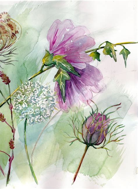 Monique CAFFET | Peinture fleurs, Aquarelle fleurs, Peinture