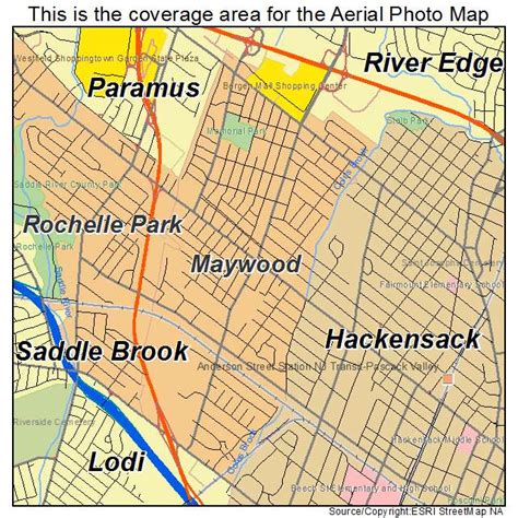 Aerial Photography Map of Maywood, NJ New Jersey