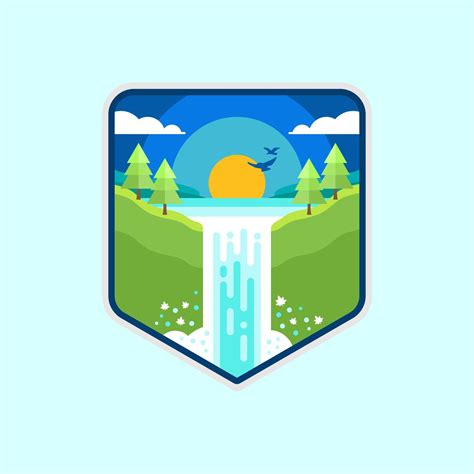 Waterfall Illustration Flat Design Vector 4608174 Vector Art at Vecteezy