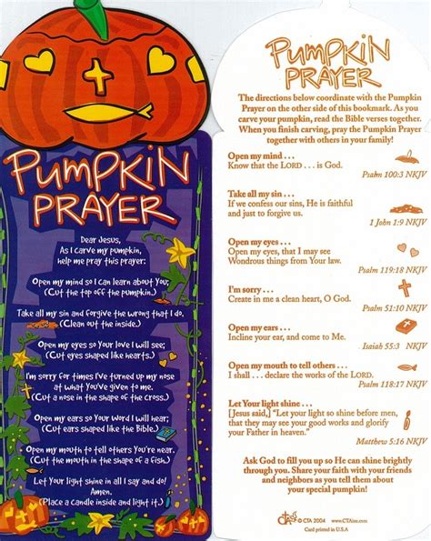 Carve your special pumpkin as you read the coordinating verses. When ...