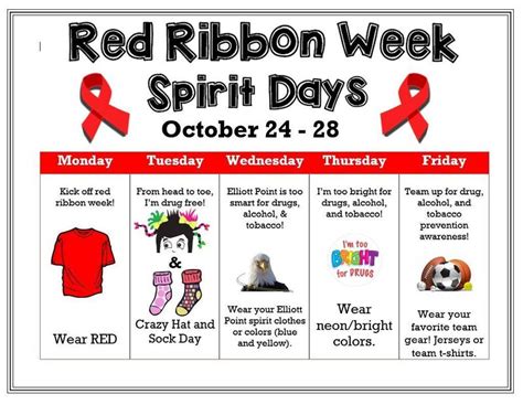 Red Ribbon Week 2024 Theme Days List - Carin Nikoletta