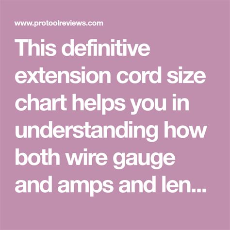 Extension Cord Wire Size Chart