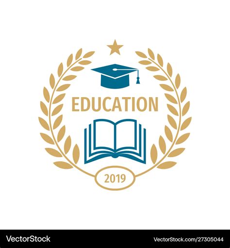 Education badge logo design university high Vector Image