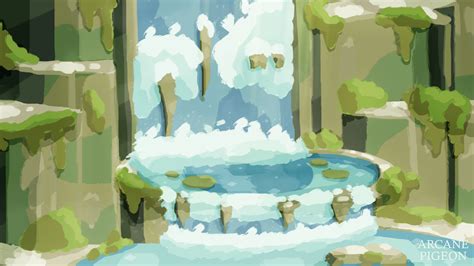 Serene Waterfall by TheArcanePigeon on DeviantArt