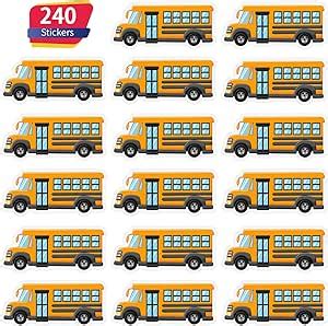 School Bus Stickers Mini Yellow Bus Stickers for Scrapbooking ...