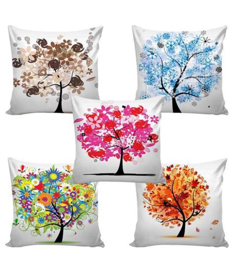 A.M TEXTILES Set of 5 Jute Cushion Covers 40X40 cm (16X16): Buy Online ...