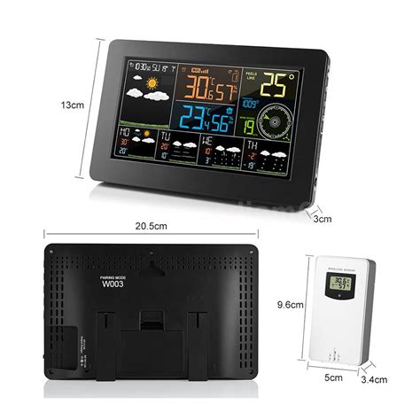 Large LCD Color Weather Station Wireless Barometer Temp Humidity Indoor ...