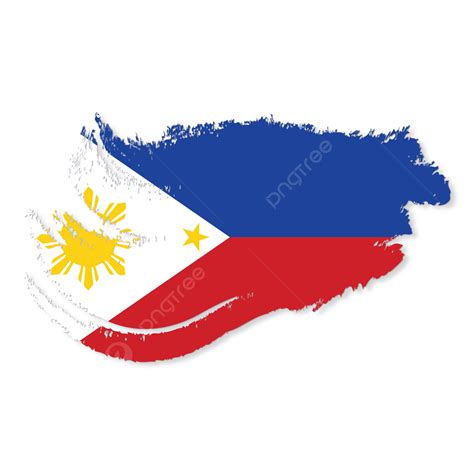 Gambar Philippines Flag Brush Stroke Clipart With Transparent, Filipina ...