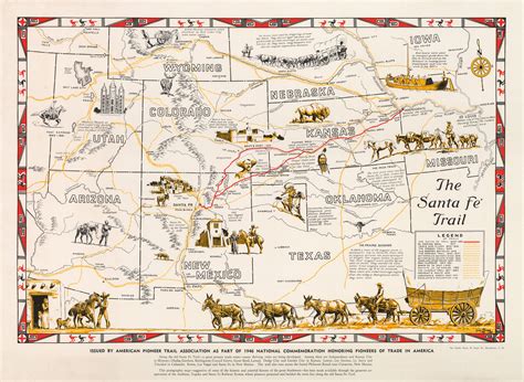 Vintage Map of The Santa Fe Trail, 1945 – New World Cartographic