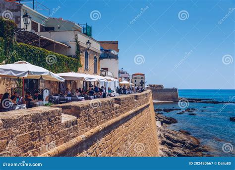 Alghero, Italy - July 21, 2019: Alghero Old Town, Alghero Street View ...