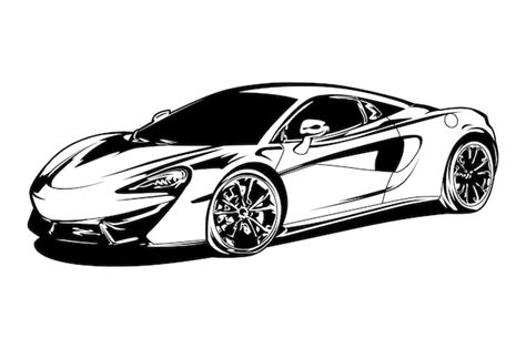 Premium Vector | Black and white sports car or supercar vector illustration