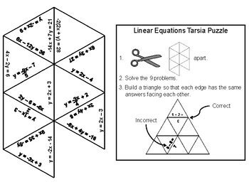 Solving Linear Equations Game: Math Tarsia Puzzle by Science Spot