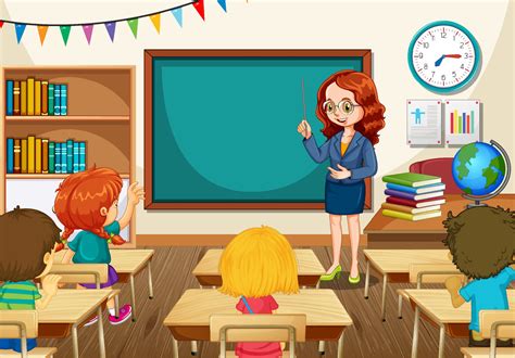 Cartoon Classroom Background Vector Art, Icons, and Graphics for Free ...