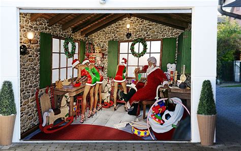 3D Christmas Restaurant 78 Garage Door Mural | AJ Wallpaper