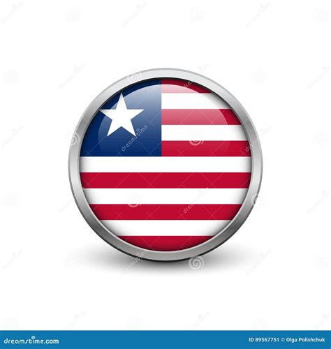 Flag of Liberia stock vector. Illustration of round, circle - 89567751