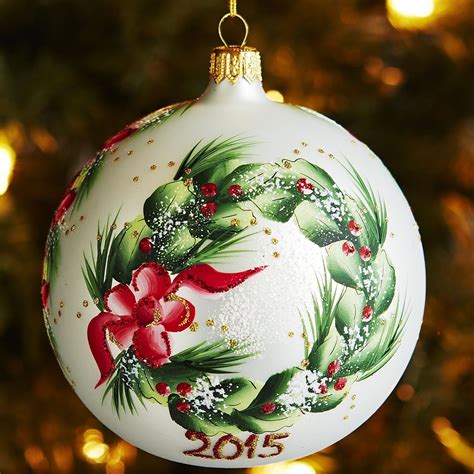 European Glass Merry Christmas Scene Ornament | Painted christmas ...